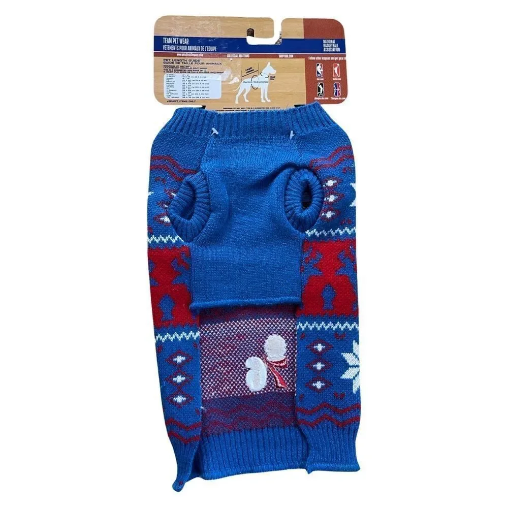 NBA Officially Licensed Philadelphia 76ers Petwear Knit Holiday Sweater XS NWT